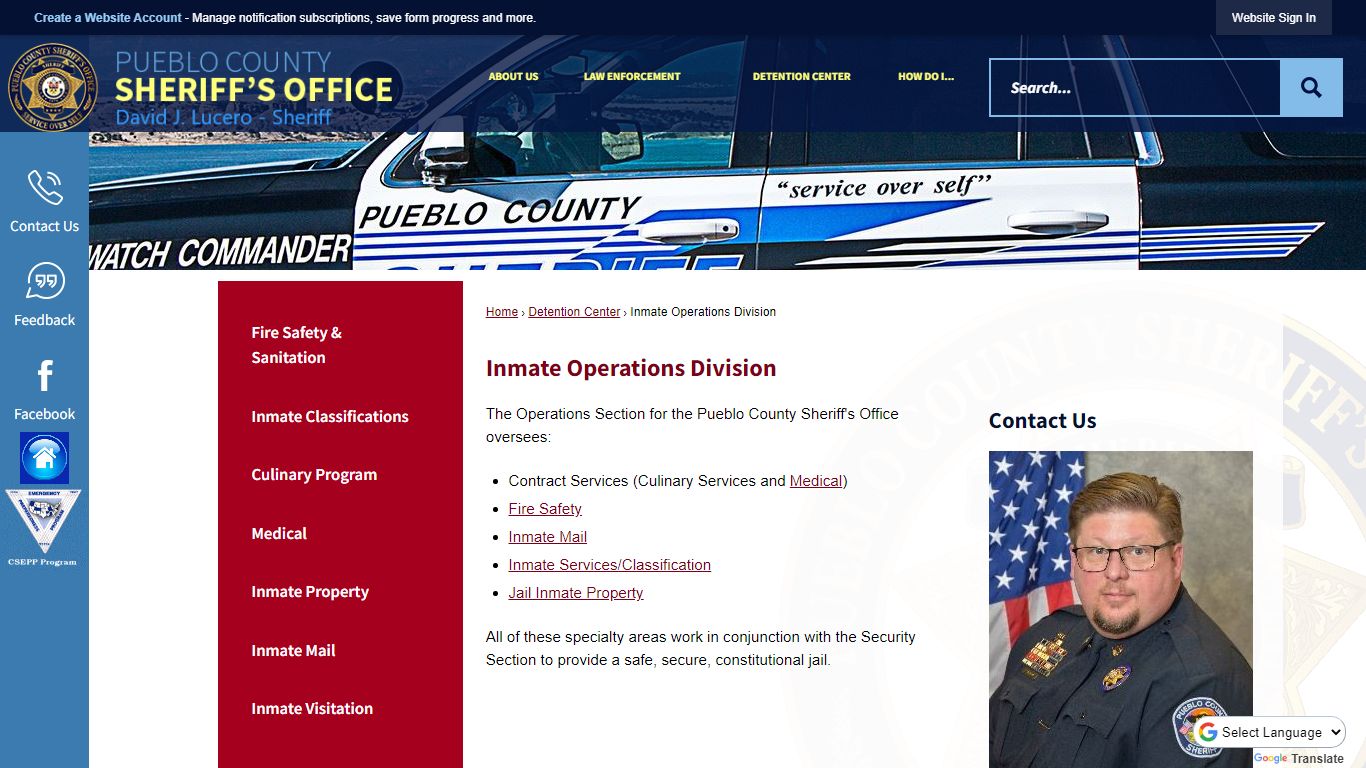Inmate Operations Division | Pueblo County Sheriff, CO